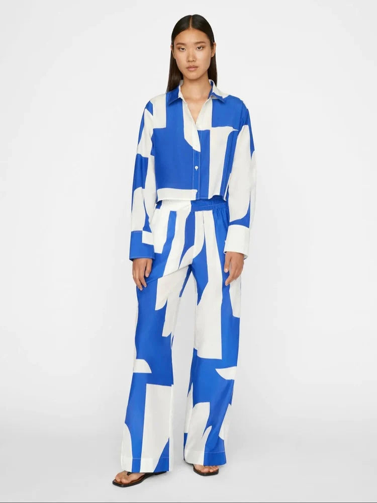 Celebrity Wear Cropped Top Shirt Pant Co-ord Sets